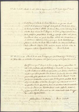Diligencias practicadas por Manuel Barrenechea Arando para que no se embargaran las rentas de Joaquín de Yrízar en Aramayona.