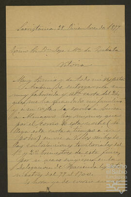 Cartas de los arrendadores de la Bodega La Sacristanía a José María de Zavala Ortés de Velasco.