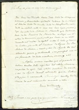 Transacción entre la testamentaría de Francisco de Necolalde y Antonia de Necolalde Hurtado de Mendoza.