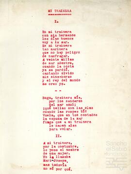 Letra de la composición 'Mi Trainera' de Federico Romero y Guillermo Fernández Shaw.