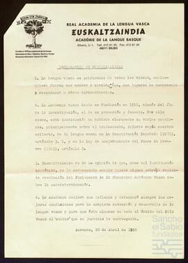Correspondencia entre José Miguel de Azaola Urigüen y Henrike Knörr.