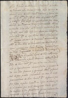 Poder otorgado por Diego Fernández en favor de Francisco Antonio de Antoñana.