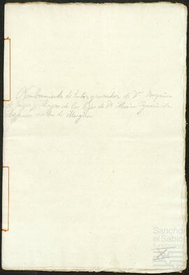Acto de conciliación entre Miguel García y Gaspar de Legorburu.