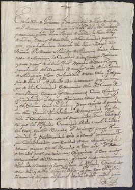 Acuerdo por el cual María Nicolasa de Alduncín rebaja la deuda de Juan Bautista de Zubiri y Juan José de Zubiri.
