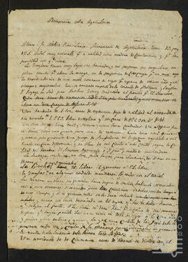 Cartas de Ignacio de Zavala Salazar a su primo y suegro Íñigo Ortés de Velasco Esquíbel.