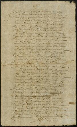 Cabeza, cláusula y pie del testamento de Juan de Aranceta de Yuso.
