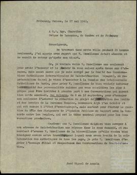 Correspondencia entre José Miguel de Azaola Urigüen, Francois Charriere y Franz Neuwirth.