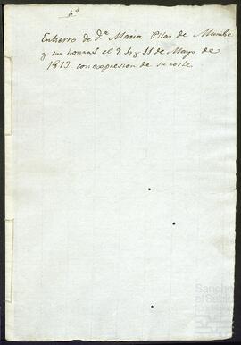 Cuenta de los gastos del entierro, funerales y misas por el alma de María del Pilar Munibe Aranguren.