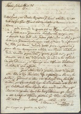Carta de Juan Dufau dirigida a un destinatario desconocido.