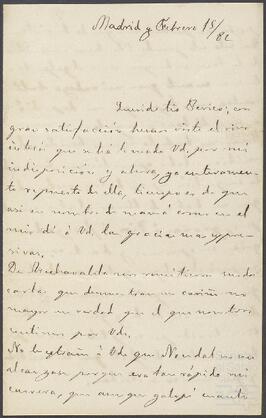 Cartas dirigidas a Pedro de Yrízar Ubillos por su sobrino Paco.