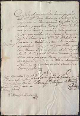 Recibos otorgados por Luis Francisco de Eraso en favor de Juan Carlos de Aréizaga.