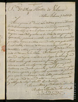 Correspondencia y cuentas de la administración de los bienes de Bilbao.