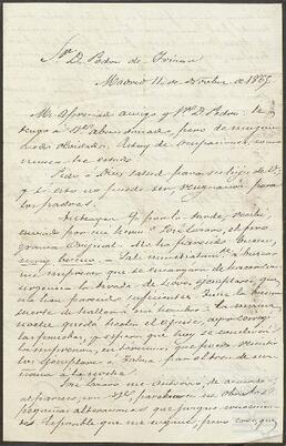 Carta de Francisco Manuel de Egaña dirigida a Pedro de Yrízar.