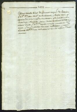 Toma de posesión por parte de Juan Antonio de Andícano Loyola de los bienes que le pertenecían en Montarrón.