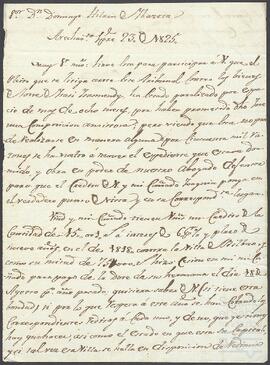 Cartas entre Domingo Hilario de Ibaseta y Bernabé de Otálora.