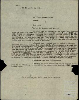 Correspondencia entre Albert Gross y José Miguel de Azaola Urigüen.