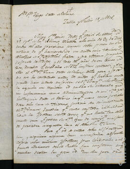 Correspondencia entre Manuel de Santelices Llaguno e Íñigo Ortés de Velasco Alfona de Salcedo.