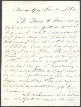 Carta de un tal Cándido a su tío Francisco de Palacios.
