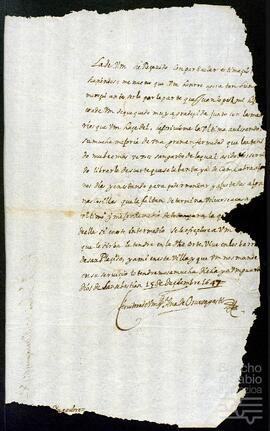 Carta de Ana de Oruesagasti a un miembro de la familia Izaguirre.
