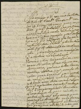 Carta de Ambrosio de Arellano Azcona dirigida a Bartolomé Remírez.