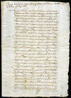 Cabeza y cláusulas del testamento de Pedro de Ortega.