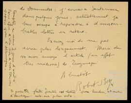 Correspondencia entre Robert Bosc y José Miguel de Azaola Urigüen.