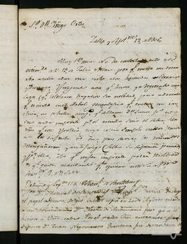 Correspondencia entre Manuel de Santelices Llaguno e Íñigo Ortés de Velasco Alfona de Salcedo.