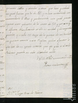 Correspondencia acerca de la administración que llevó Montero.