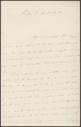 Carta de Felisa Blanco dirigida a Joaquín de Yrízar.