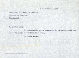 Cartas entre Landelino Lavilla y Bernardo de Mesanza.