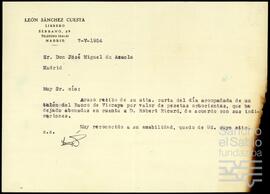 Correspondencia entre León Sánchez Cuesta y José Miguel de Azaola Urigüen.