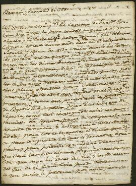Carta de José Manuel de Yrízar dirigida a José Joaquín de Mendizábal.