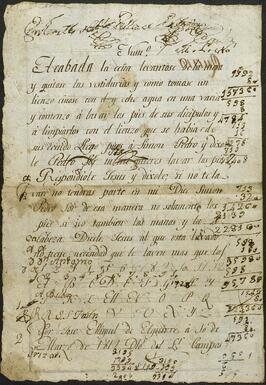 Ejercicios de caligrafía de Miguel de Aguirre.