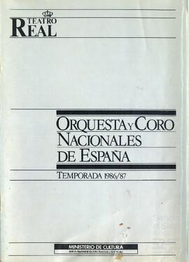 Programa de un concierto de la Orquesta y Coro Nacionales de España en el Teatro Real.
