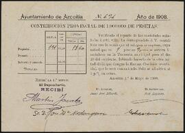 Avisos para el pago de contribuciones por parte de José María de Urdangarín.