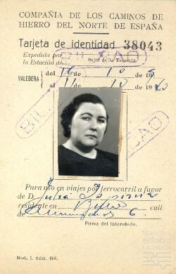 Tarjeta de identidad de Julia Ispizua.