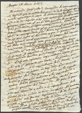 Carta de Luis Arocena dirigida a un desconocido.