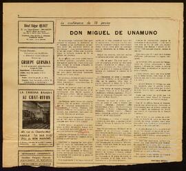 Artículo periodístico publicado en el diario Elgar sobre una conferencia que José Miguel de Azaola Urigüen presentó en París.