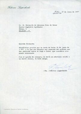 Cartas entre Federico Lipperheide y Bernardo de Mesanza.