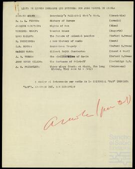 Correspondencia entre José Miguel de Azaola Urigüen y diferentes personalidades del Instituto Británico en España.
