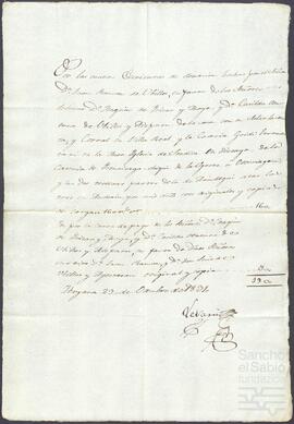 Cuenta del escribano de la realización de varios originales y copias para Joaquín de Yrízar.
