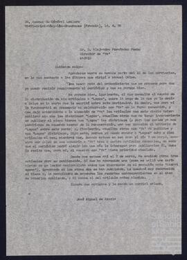Correspondencia entre José Miguel de Azaola Urigüen y los directivos y redactores del diario Ya.