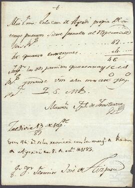 Carta de Martín José de Irastorza dirigida a Fermín José de Aizpuru.