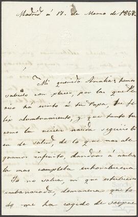 Carta de Javier y Matilde dirigida a Amalia Palacios.
