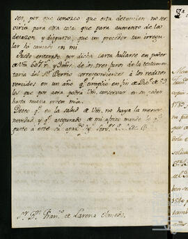 Correspondencia por la administración de la testamentaría de Francisco de Berrio Marzana.