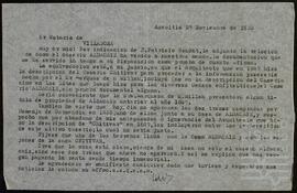 Carta de Joaquín de Yrizar Barnoya dirigda al notario de Villabona.