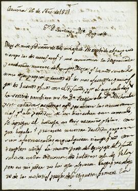 Carta de Matías Herrero Prieto dirigida a Santiago María Argüello.