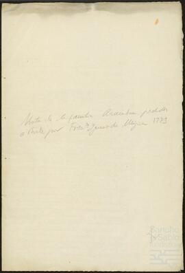Carta de Miguel Fernando de Artazcoz Beitia dirigida a Francisco Ignacio de Mújica.