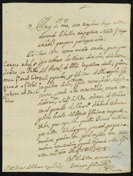 Carta a Domingo de Yrízar Cataráin sobre el cobro de los arrendamientos de las casas del Portal y Macotegui.