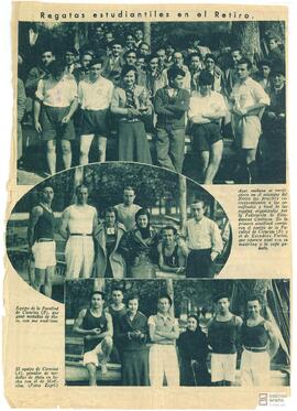 Artículo titulado" Regatas estudiantiles en el Retiro".